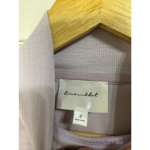 Line and Dot mock neck slit sleeve lavender sweater size Small #LT2581B‎ - Picture 3 of 5